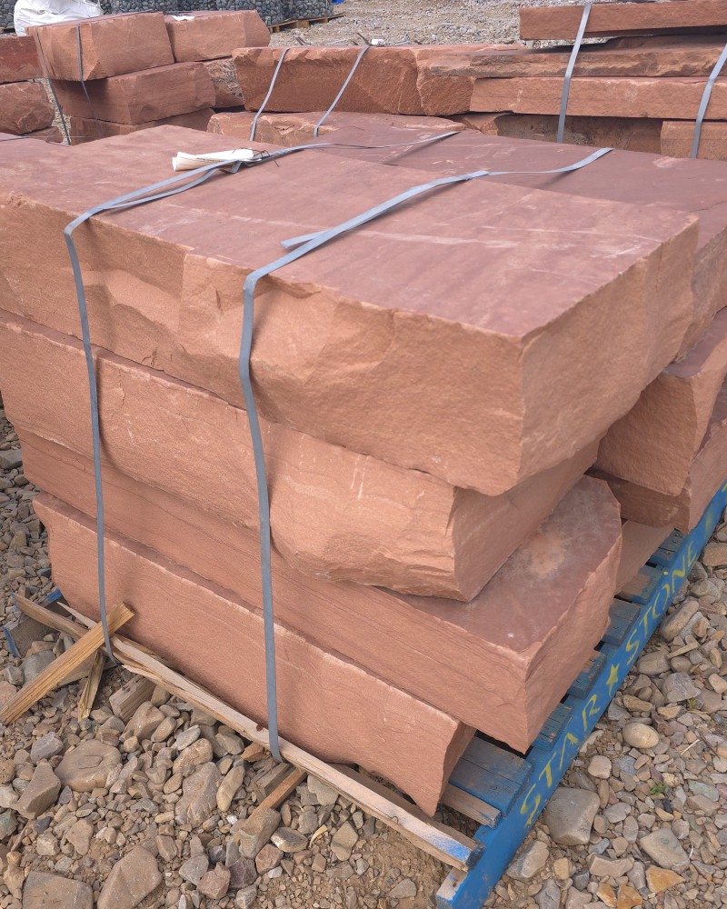 4'L X 6-10" Rise Red Cliff Stone Steps
