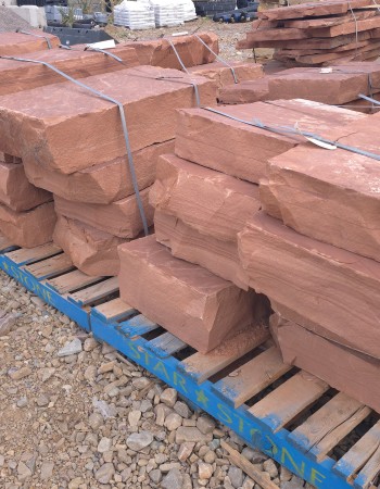 3'L X 6-10" Rise Red Cliff Stone Steps